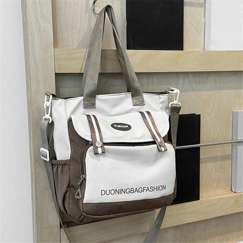 Bolsa tote feminina, bolsa diária de grande capacidade, bolsa de ombro balde de viagem, bolsa mensageiro fashion, bolsa escolar de campus