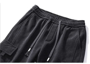 Calça Jogger casual de cintura elástica masculina, harém, correndo, longa, elástica, novo estilo, primavera, outono, com cordão reto