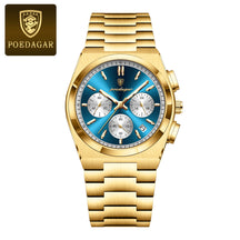Relógio Poedagar luxo quartzo esporte militar  à prova d'água luminoso aço inoxidável